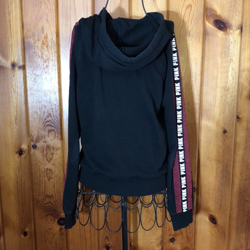 Pink Victoria’s Secret red and black zip up hoodie size small pink Vs hoodie​​ - Picture 6 of 6
